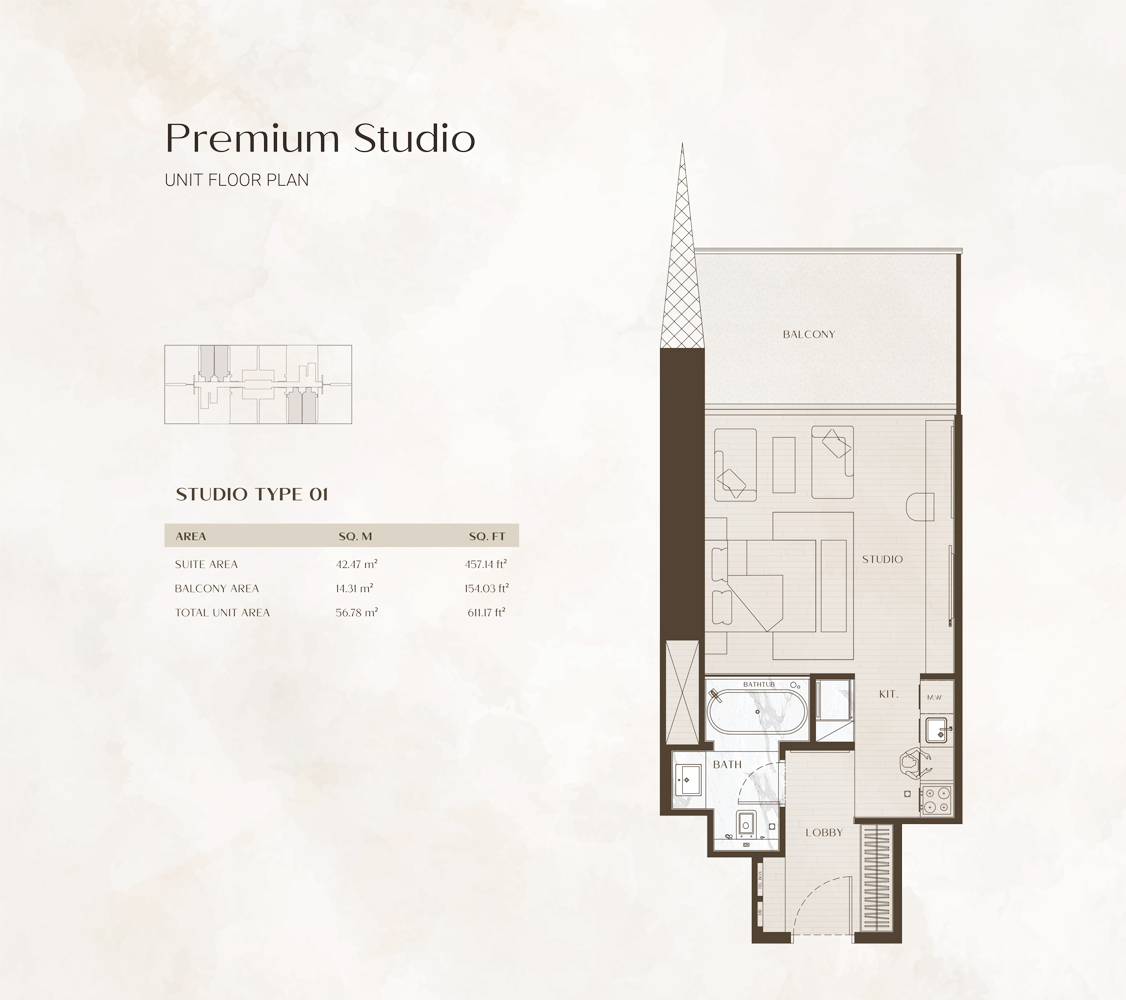 Floor Plan of One By Binghatt By Binghatti Developers