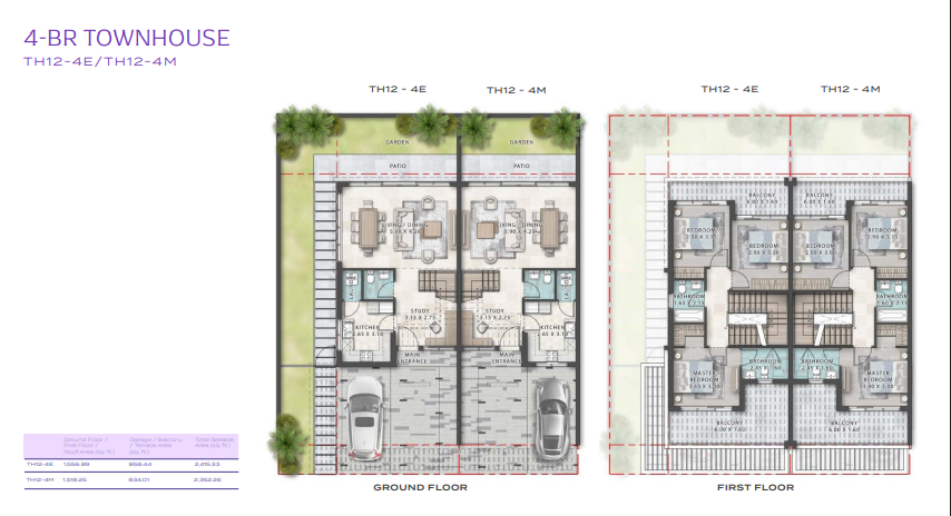 Floor Plan of Violet By Damac Properties