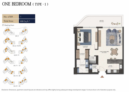 1 Bedroom (Apartments)