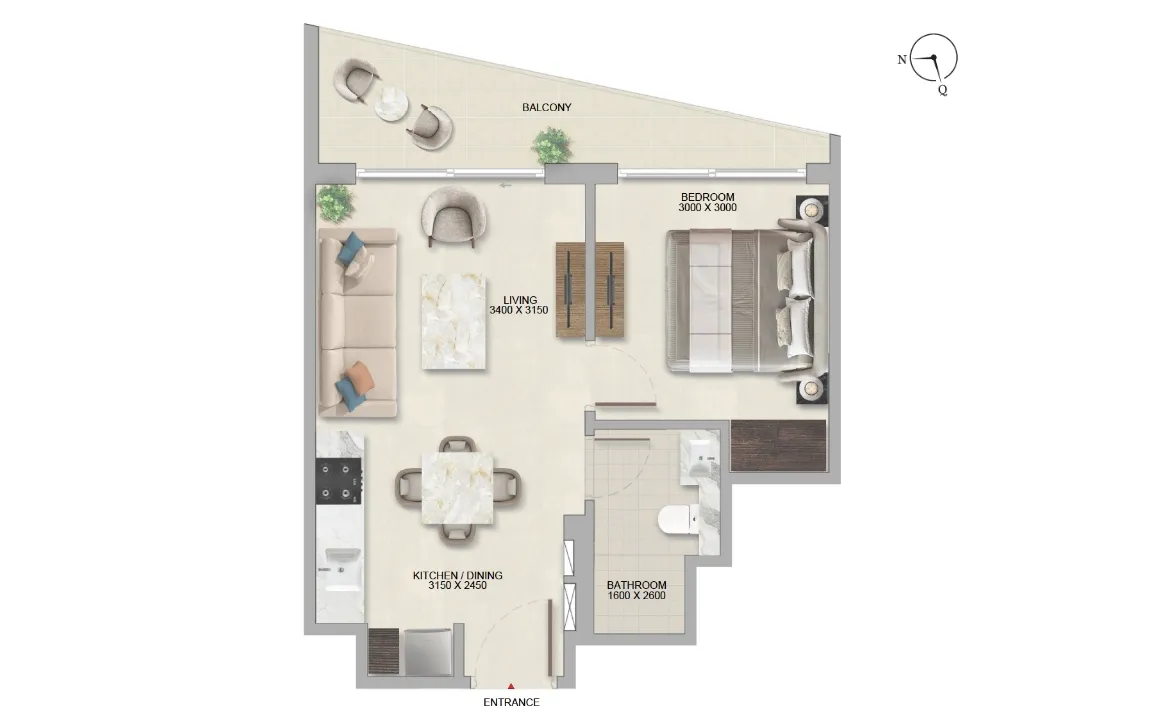 1 Bedroom Apartments
