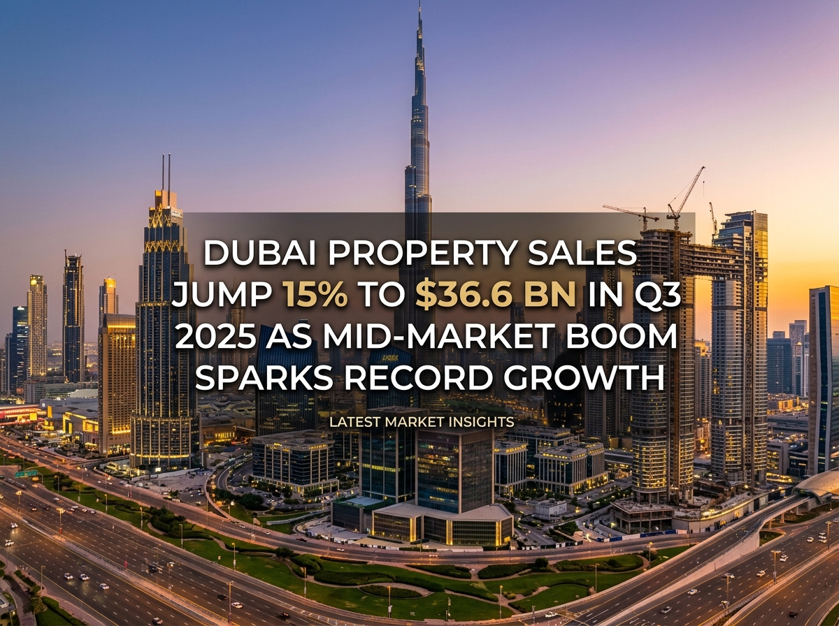 Dubai Property Sales Jump 15% To $36.6 Bn In Q3 2025 As Mid-Market Boom Sparks Record Growth