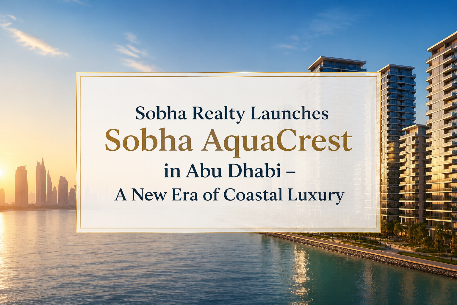 Sobha Realty Launches Sobha AquaCrest in Abu Dhabi – A New Era of Coastal Luxury